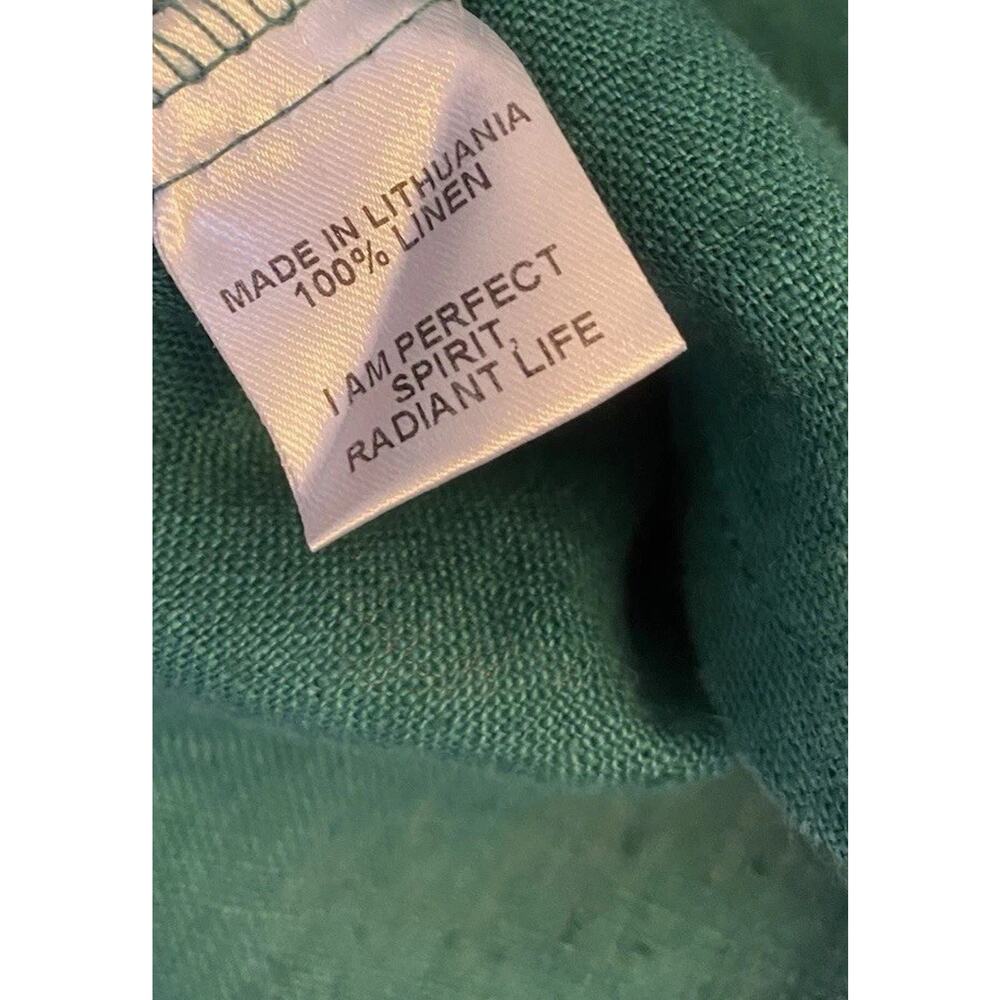 FLAX LINEN emerald Green Swing Tank Top Tunic Relaxed Fit Boho Lagenlook Size M - Picture 4 of 5